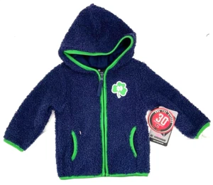 NEW Notre Dame ND Fighting Irish Colosseum Blue Sherpa Zip Jacket Infant 6-12 MO - Picture 1 of 8