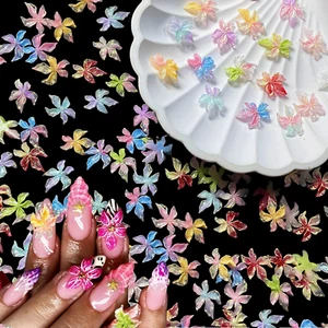 60PCS Flower Nail Art Charms 3D Hawaii Flowers Nail Rhinestones Glow in Dark Hib - Bild 1 von 12