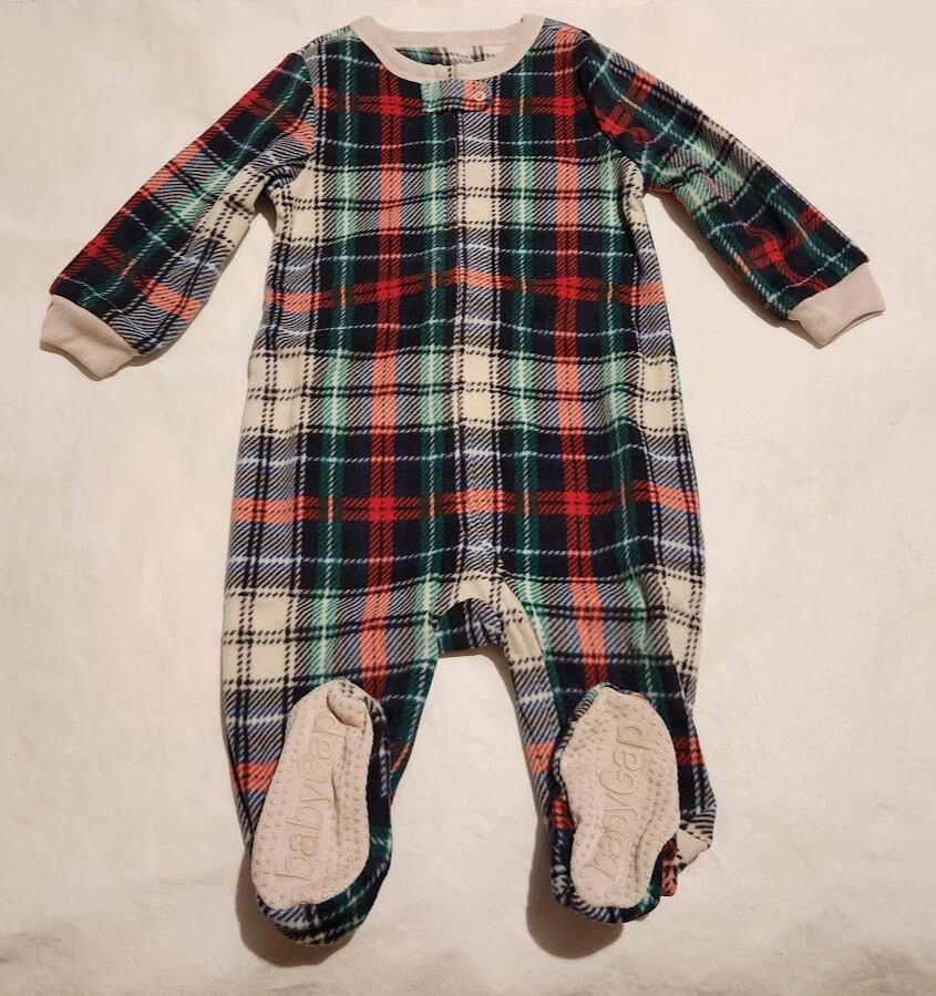 Nuevo con etiquetas Pijama Navidad Multi Cuadros Baby Gap Pijamas 1 pieza Pies Unisex Bebé Niño Pequeño Foto 1 de 1
