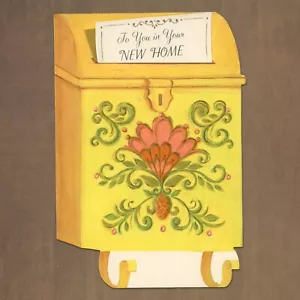unbenutzte Vintage 70er Jahre Botschafter NEUES ZUHAUSE Karte, Briefkasten Brief Glückwunsch - Bild 1 von 6