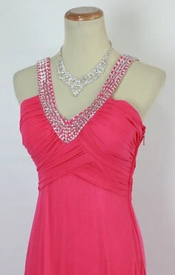New Hailey Logan Fuchsia Long Formal Gown Dress $160 Sleeveless Size 5 Prom NWT - Image 1 of 4