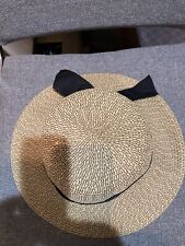 Melani brimmed sun hat, brown with black ribbon