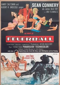 Thunderball ORIGINAL German '65 A1 POSTER James Bond 007 Sean Connery - Imagen 1 de 5