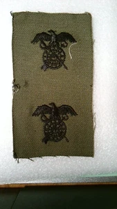 MILITARY PATCH SET OF 2 GREEN SUBDUED SEW ON QUARTERMASTER OFFICER OLDER - Picture 1 of 1