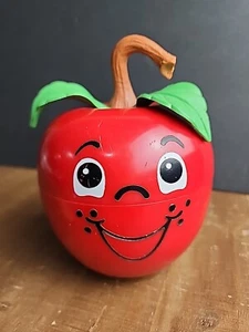 Vintage Fisher Price HAPPY APPLE Musical Chime Wobble Baby Toy Stem 1972 - Picture 1 of 24