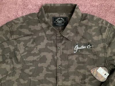 Camisa de camuflaje marrón Hard Rock Guitar Company para hombre manga larga talla L - NUEVA Foto 1 de 4