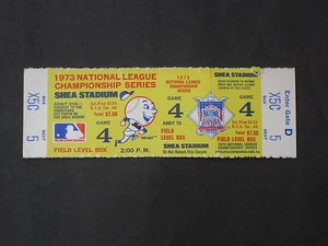 Boleto completo del juego de playoffs de la NLCS 1973 #4 de los Mets/Rojos - Imagen 1 de 2