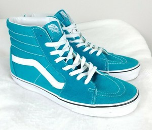 blue and white vans high top