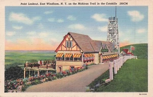 Cartolina in lino East Windham New York Point Lookout Michigan Trail Catskills 1939 - Foto 1 di 2