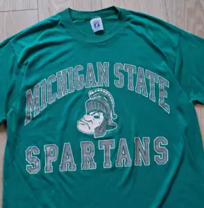 Logo 7 Vintage 80s Michigan State Sparty Graphic Tee / Size L / USA Made - Picture 1 of 6