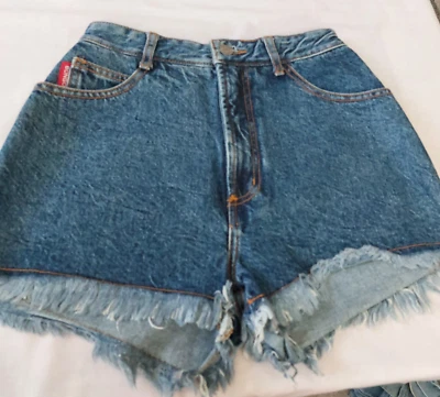 Pantalones Cortos Bongo De Colección Años 90 Azul Denim Tiro Alto Juniors EE. UU. Jr. 7 Etiqueta Nueva Foto 1 de 4