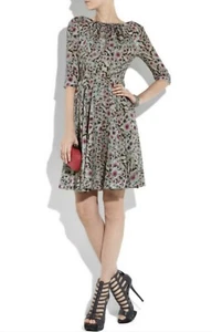 ERDEM MARGOT Floral Printed Washed-Crepe Dress UK-10 US-6 IT-42 FR-38 NWOT - Picture 1 of 12