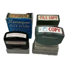 4 Lot , X Stamper Stamps COPY/ FAXED/ FILE COPY/ CONFIDENTIAL Red Self Inking