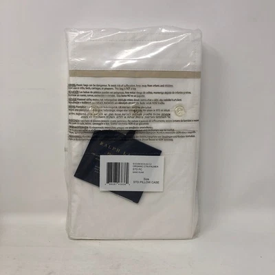 Ralph Lauren Palmer Algodón Orgánico Percal 2 Fundas de Almohada Estándar Sand Dune Nuevo Foto 1 de 4