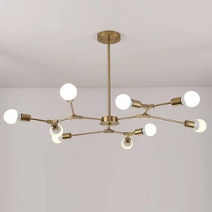 Lámpara colgante Mid Century Sputnik color dorado ramificación luz 6-9 cabezas - Imagen 1 de 9