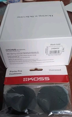 KOSS Limited Edition Black/Gold  STUDIO QUALITY INLINE MIC(see photos) NEW BOXED - Image 1 of 4
