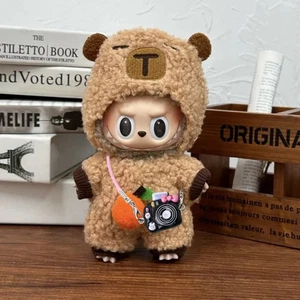 Kleidung für 17cm Puppe Labubu Capibara 3er Set Overall Kawaii Plüsch Baumwolle - Bild 1 von 3