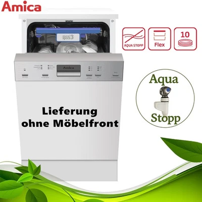 Amica Einbau Geschirrspüler 45 cm teilintegriert 10 Gedecke Besteckschublade NEU - Bild 1 von 4