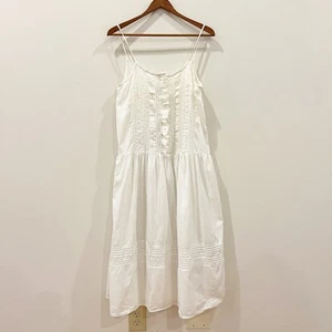 Camicia da notte vintage Eileen West Queen Annes pizzo donna piccola bianca Cottagecore - Foto 1 di 14