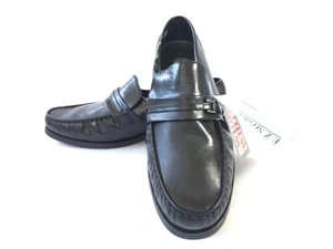 E.Z. Strider Men's Sz 11W Faux Leather Slip on Cushion Casual Loafer Black Shoes - Picture 1 of 17