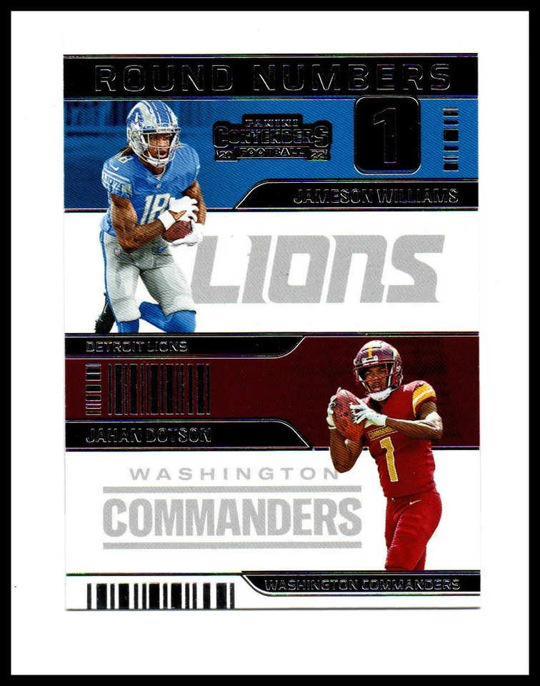 2022 Panini Contenders #RN-WD Jameson Williams / Jahan Dotson Round Numbers - Image 1 of 1