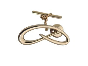 Vintage Gold Tone Swank Pretzel Swirl or P Tie Tac - Picture 1 of 3