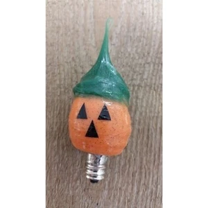 New Vickie Jean’s Creations Candle Glow Hand Dipped Light Bulb Halloween Pumpkin - Picture 1 of 4