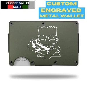 Custom BART SIMPSON #3 Laser Engraved Wallet - Pick A Wallet Color - Picture 1 of 11