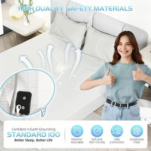 Earthing/Grounding Fitted Sheets Cotton , Pain Relief、Wellness/Wellness Support✨ - Picture 1 of 10