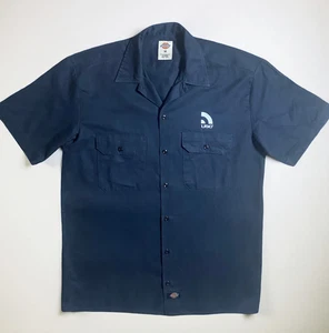 Camicia meccanica vintage Dickies uomo M nera con bottoni manica corta da lavoro - Foto 1 di 8