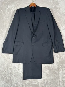 Tuta Hickey Freeman Loro Piana Tasmania Super 130s 44L blu scuro 38x30 pantaloni - Foto 1 di 24