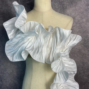 Ruffles Edging Wide Ribbon Tape Trimmings DIY Clothing Decoration By 2 Yards - Picture 1 of 26