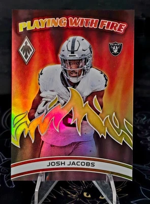 2023 Panini Phoenix #PWF-4 Josh Jacobs Playing With Fire Yellow #/50 GB Packers - Image 1 of 3