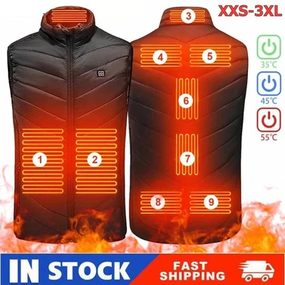 Heated Vest Warm Winter Warm Electric USB Jacket Men Women Heating Coat Thermal - Image 1 of 4