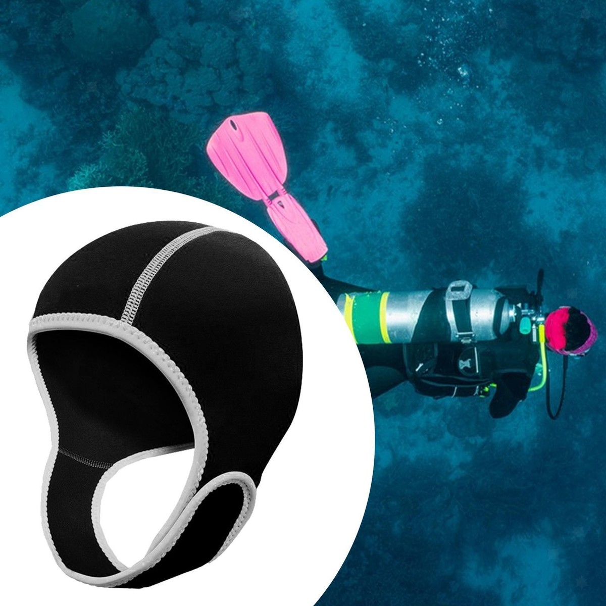 Cappuccio In Neoprene 3mm Per Sub E Surf - Traspirante, Termico, Taglia L, Nero - Foto 12