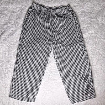 Bobbie Brooks Monochrome Cotton Black White Gingham Checker Cropped Pants M EUC - Image 1 of 4