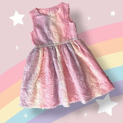 Blush By Us Angels 3D Floral Mesh Sleeveless Dress Girl's 5 Multi Back Zip - Image 1 of 4