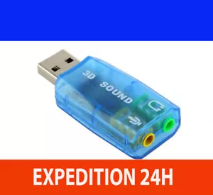 USB Soundkarte Audio 5.1 Externer Adapter Mikrofon Lautsprecher PC Laptop - Bild 1 von 5
