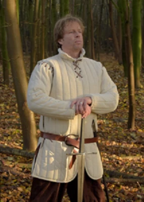 Armadura acolchada gruesa Gambesón color blanco renacimiento vikingo medieval recreación Foto 1 de 4