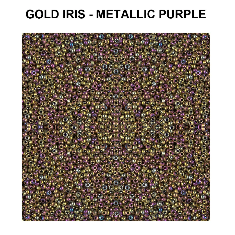 Miyuki Japanese Seed Beads Round Rocailles Ceylon, Metallic, Luster, Iris Colors - Image 1 of 1