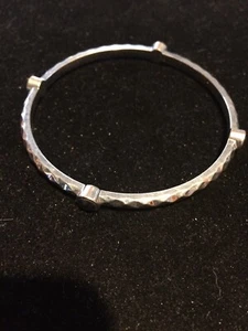 Graziano Cuff bracelet Silver Tone 2.5 In Bangle With Stones - Picture 1 of 3