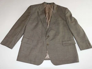 John Weitz Men's Houndstooth Sport Coat Size 50 Regular Brown 100% Wool Jacket R - Picture 1 of 8