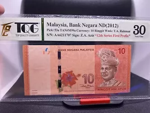 MALAYSIA 2012 RM10 RINGGIT AA6211707 FIRST PREFIX. - Picture 1 of 4