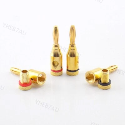 4mm Gold-Plated Connector Banana Plug Copper for Musical Audio Speaker Cable 14H - Image 1 of 4