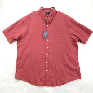 NEW Croft & Barrow Shirt Men 2XL Red Woven Easy Care Short Sleeve - Picture 1 of 14