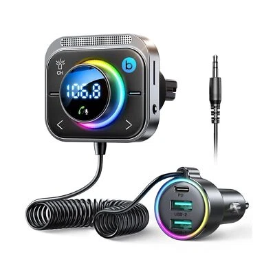 Bluetooth 5.3 FM/AUX Bluetooth Car Adapter Air Vent Installation & Bass Boos - Image 1 of 4