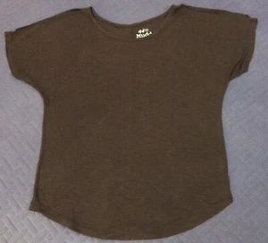 Junior's Mudd Black Short Slit Sleeve Rounded Hem T-Shirt Large - Picture 1 of 11