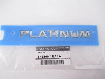 Placa de identificación emblema trasero "platino" genuina OEM Nissan 84896-4RA4A 2016-2020 Máxima Foto 1 de 2