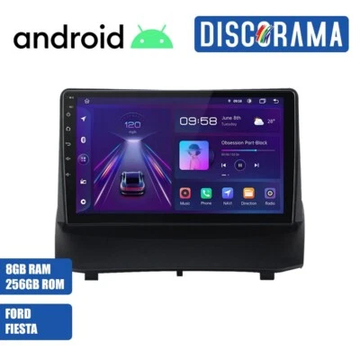 AUTORADIO ANDROID 8/256GB FORD FIESTA 2009-2014 STEREO AUTO TOUCH 9" NAVIGATORE - Immagine 1 di 4