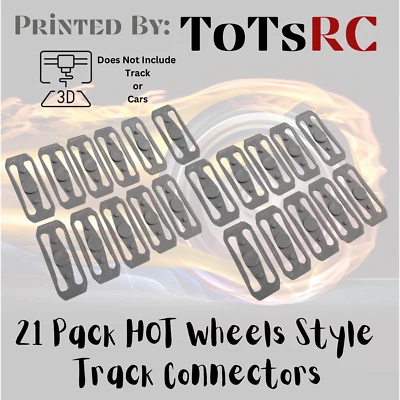 Mattel Hot Wheels Compatible Track Connector Pieces Lot Of 21 GREY Durable NEW - Image 1 of 2
